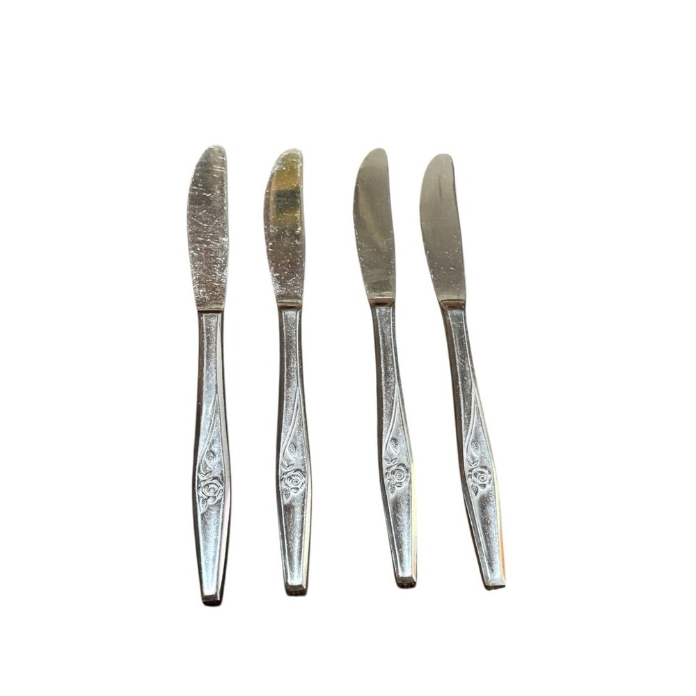 Vtg Spritely Rose Japan Stainless Butter Knives – Set of 4 Replacement